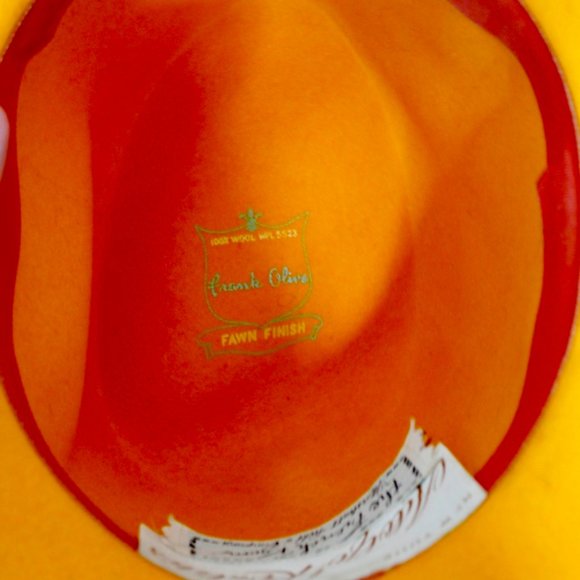 Vintage Orange Tribly Fedora Wide Brim Hat Small - Picture 4 of 5